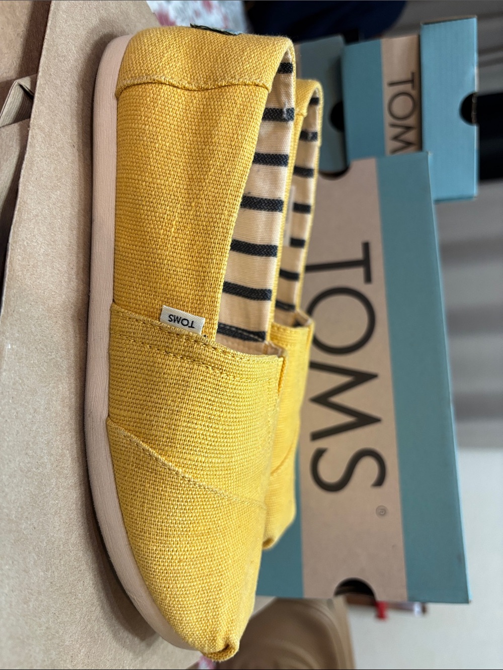 Tom’s Marigold canvas slip one